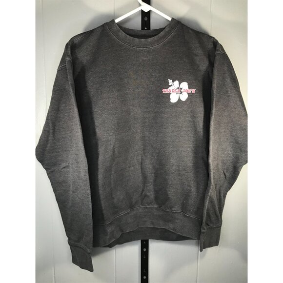 Vintage Trader Joes Crewneck Sweatshirt Mens SM Gray Employee Hibiscus Sweater - Picture 2 of 2